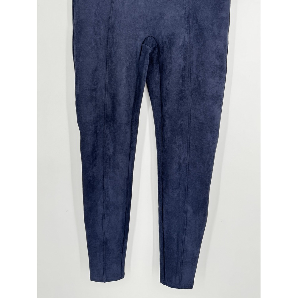 Spanx Faux Suede Leggings XL Tall Classic Navy High Rise Compression Slimming - Picture 6 of 12